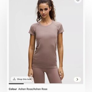 Lululemon Ashen Rose color Swiftly Tech Hip Length Short Sleeve Top